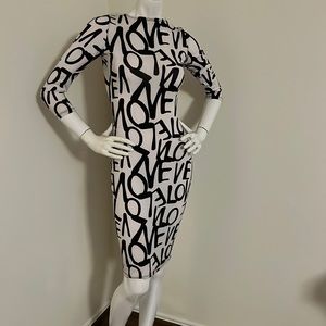 Body con dress written with LOVE